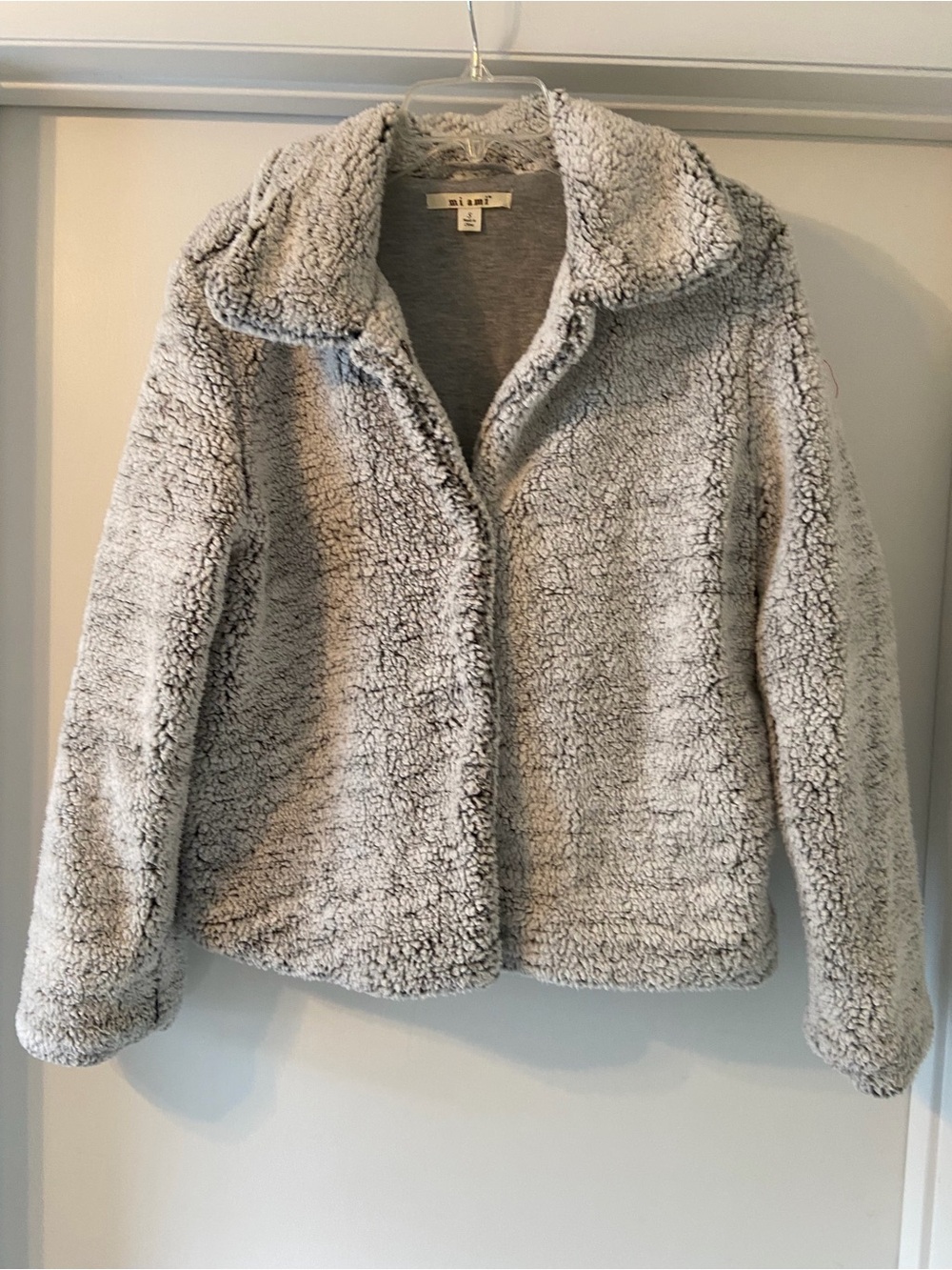miami Plush Light Gray Teddy Sherpa Jacket - Women's Cozy Coat
